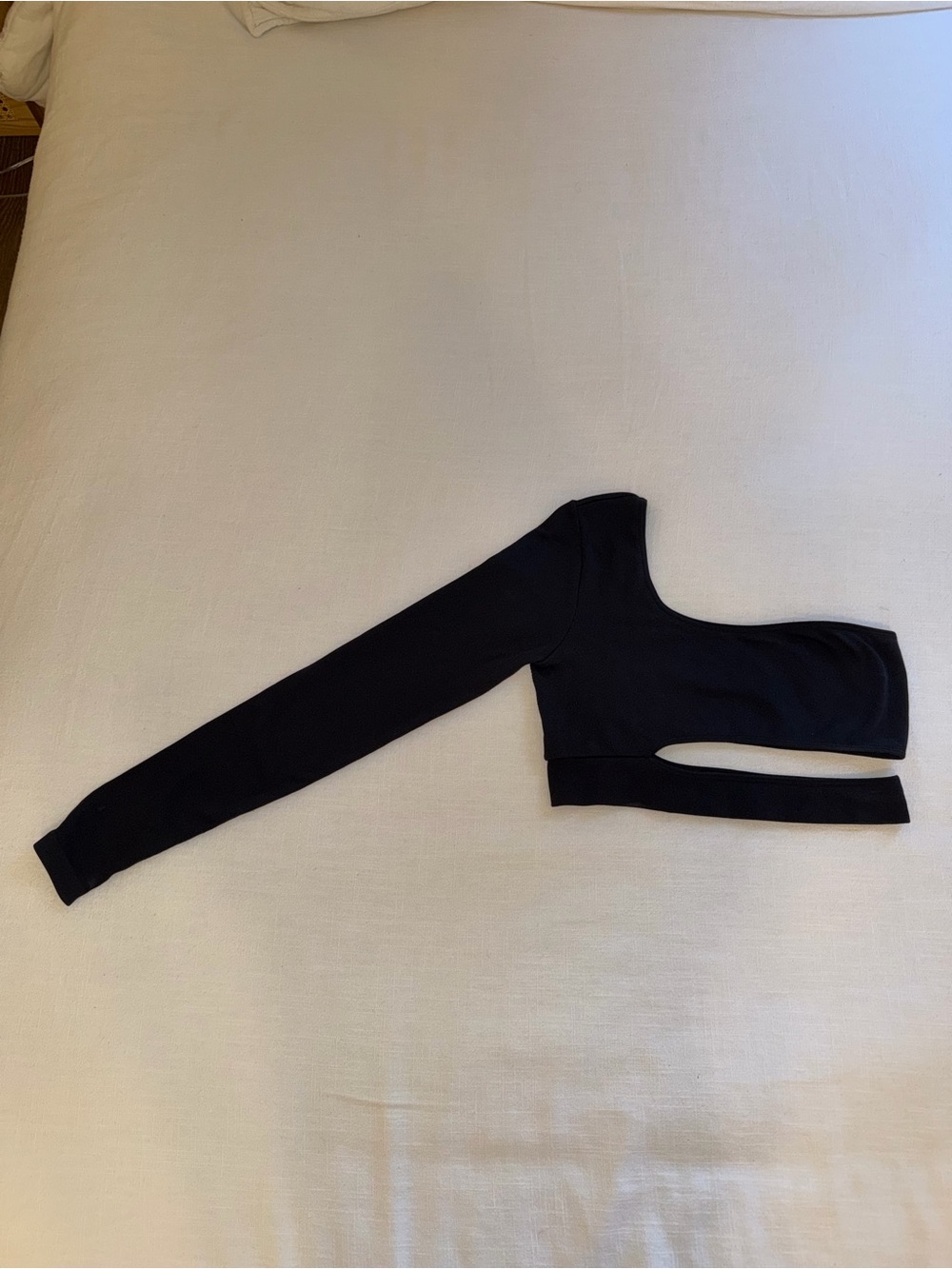 Garage Black One-Shoulder Cutout Crop Top